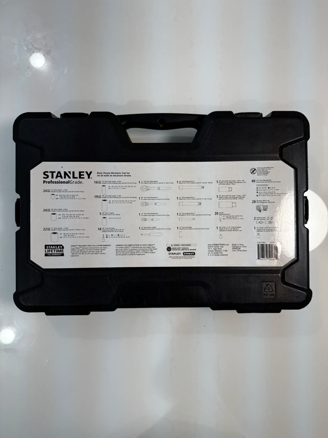 Stanley Professional Grade 229 Piece Black Chrome Socket Set - photo 2