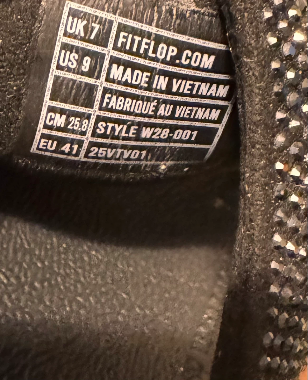 FitFlop Black Sparkle Slides Sandals Size US 9 - photo 2