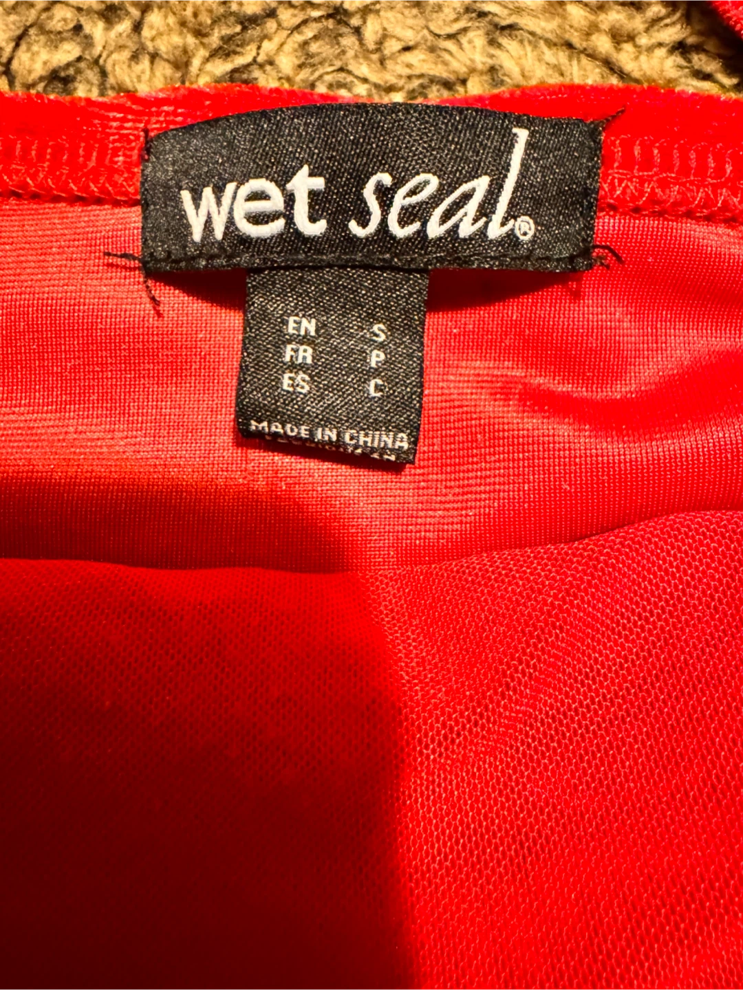 Wet Seal Red Velvet Mini Dress with Rhinestone Trim - Size S - photo 2