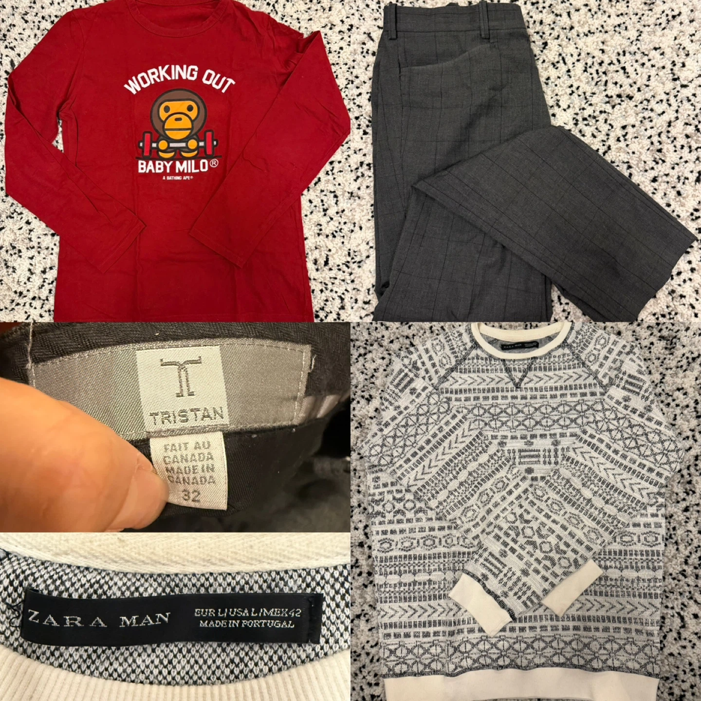 Variety of Men’s clothing