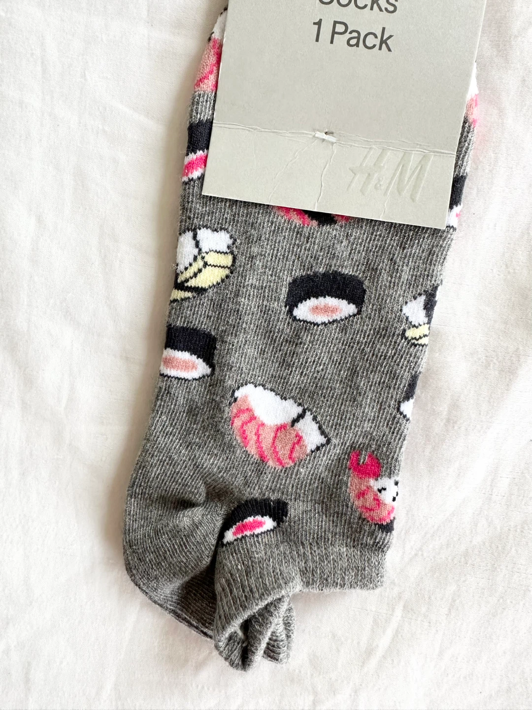New H&M Sushi Print Socks Size 8-9.5