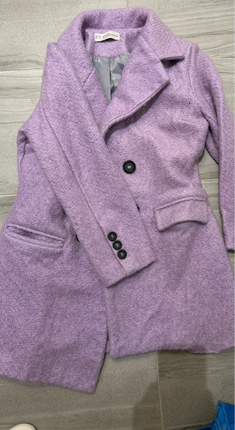 Purple Wool Blend Coat - Size S - photo 2