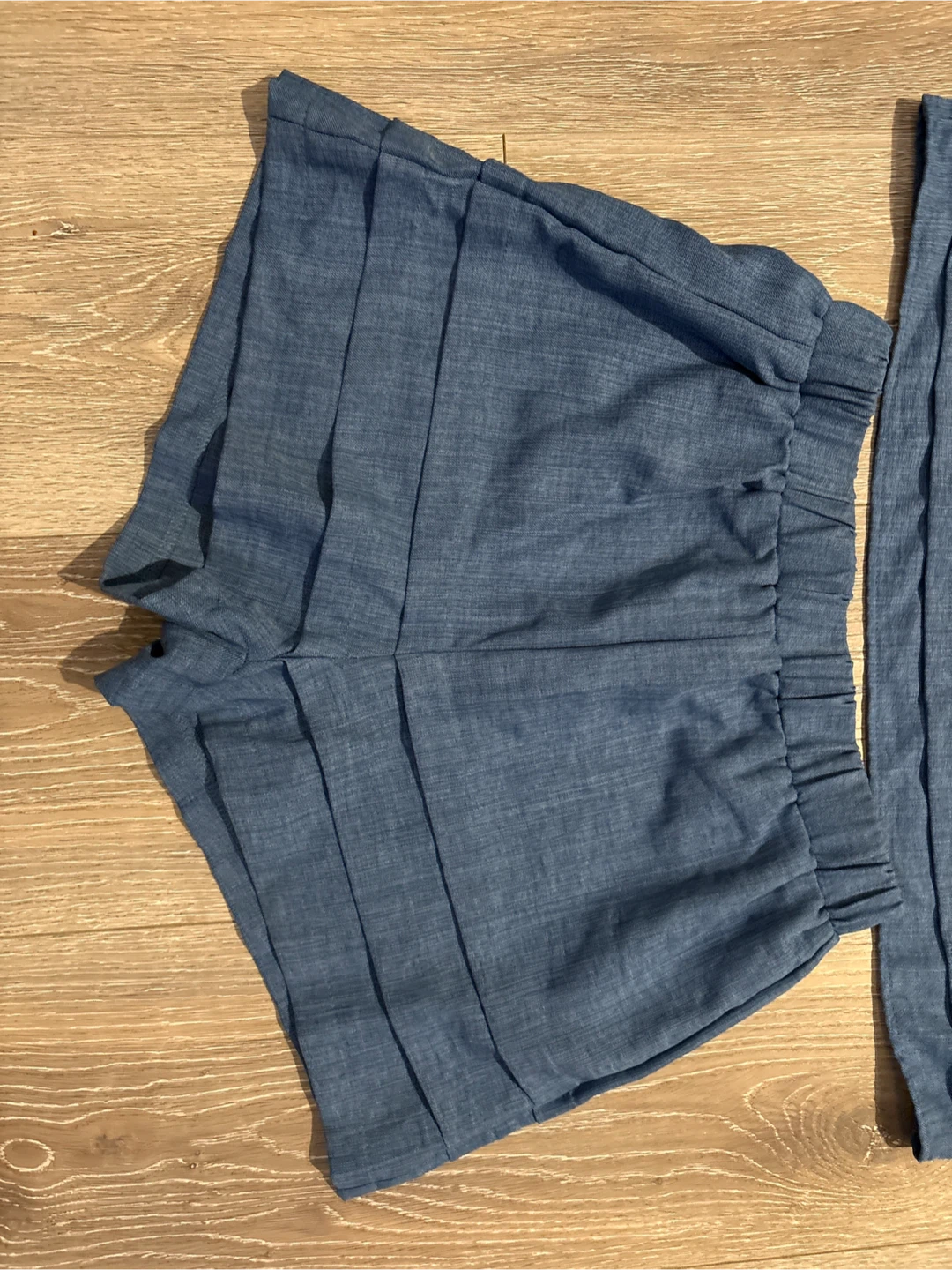 Blue Denim Tank Top and Shorts Set - photo 3