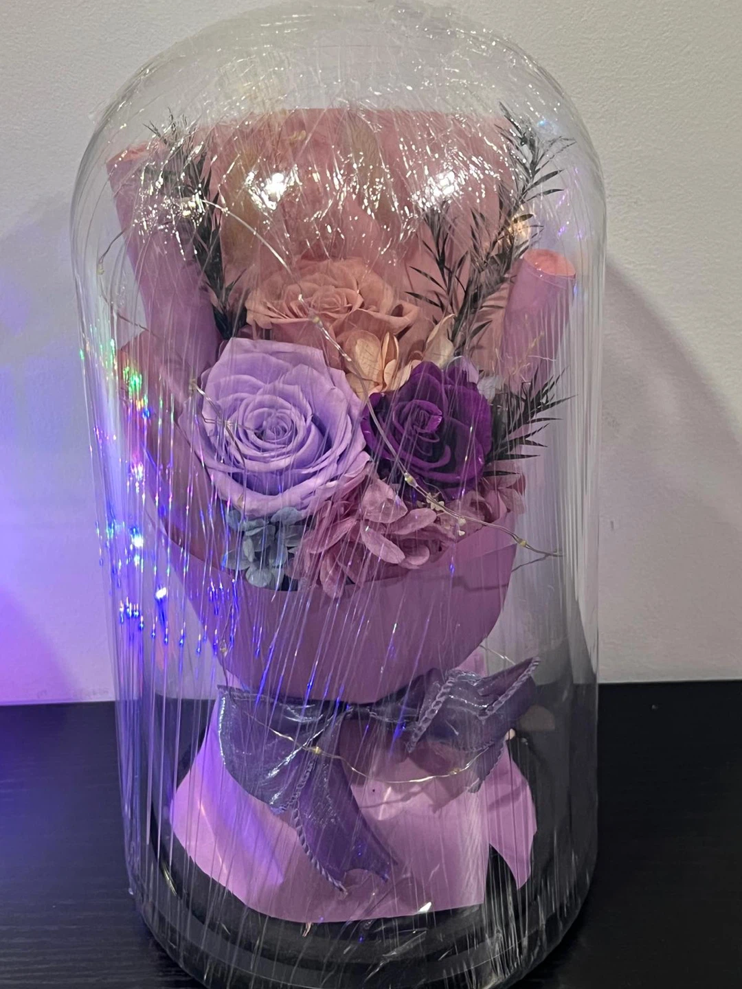 Preserved Flower Dome with LED Lights