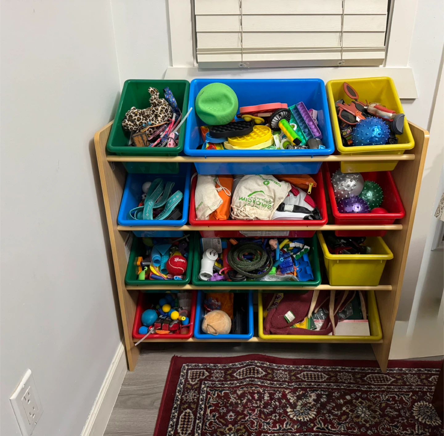 Wooden Toy Organizer with Bins - photo 2