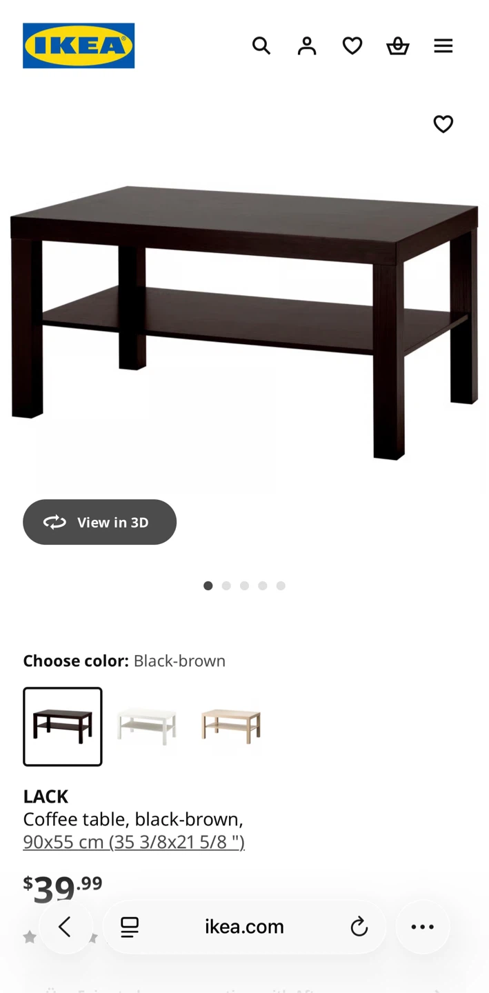IKEA LACK Coffee Table, Black-Brown