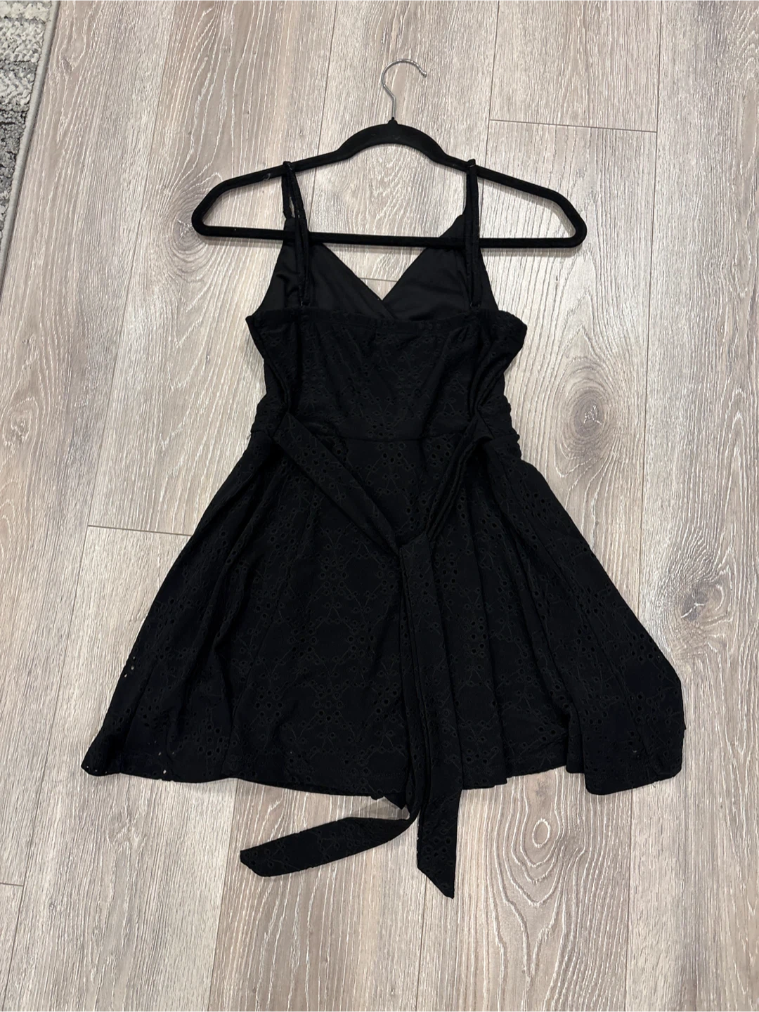 Black Eyelet Sundress with Tie Waist - photo 3