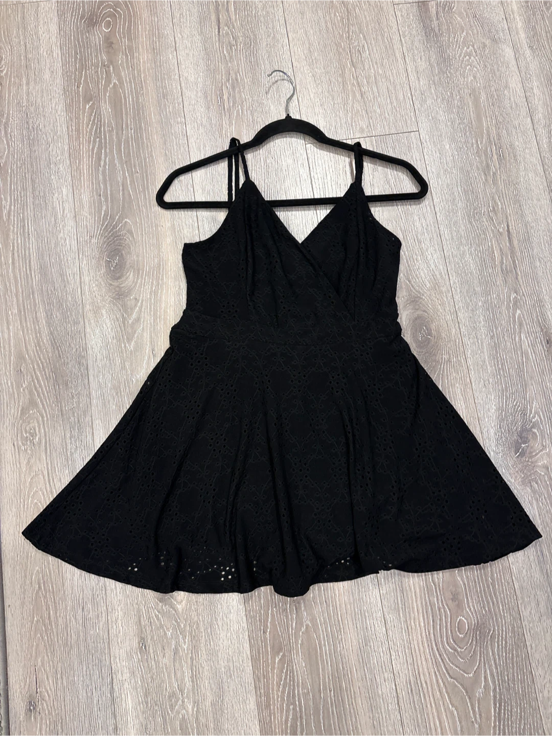Black Eyelet Sundress with Tie Waist