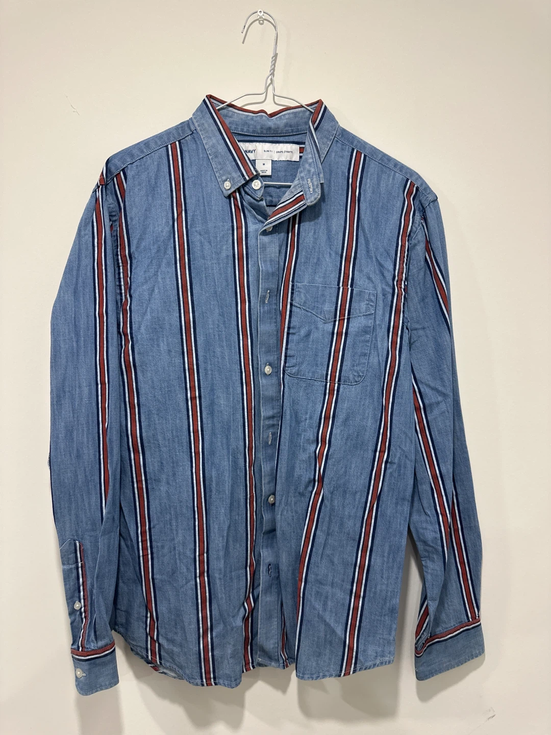 Old Navy Men's Striped Button-Down Shirt - Size Medium