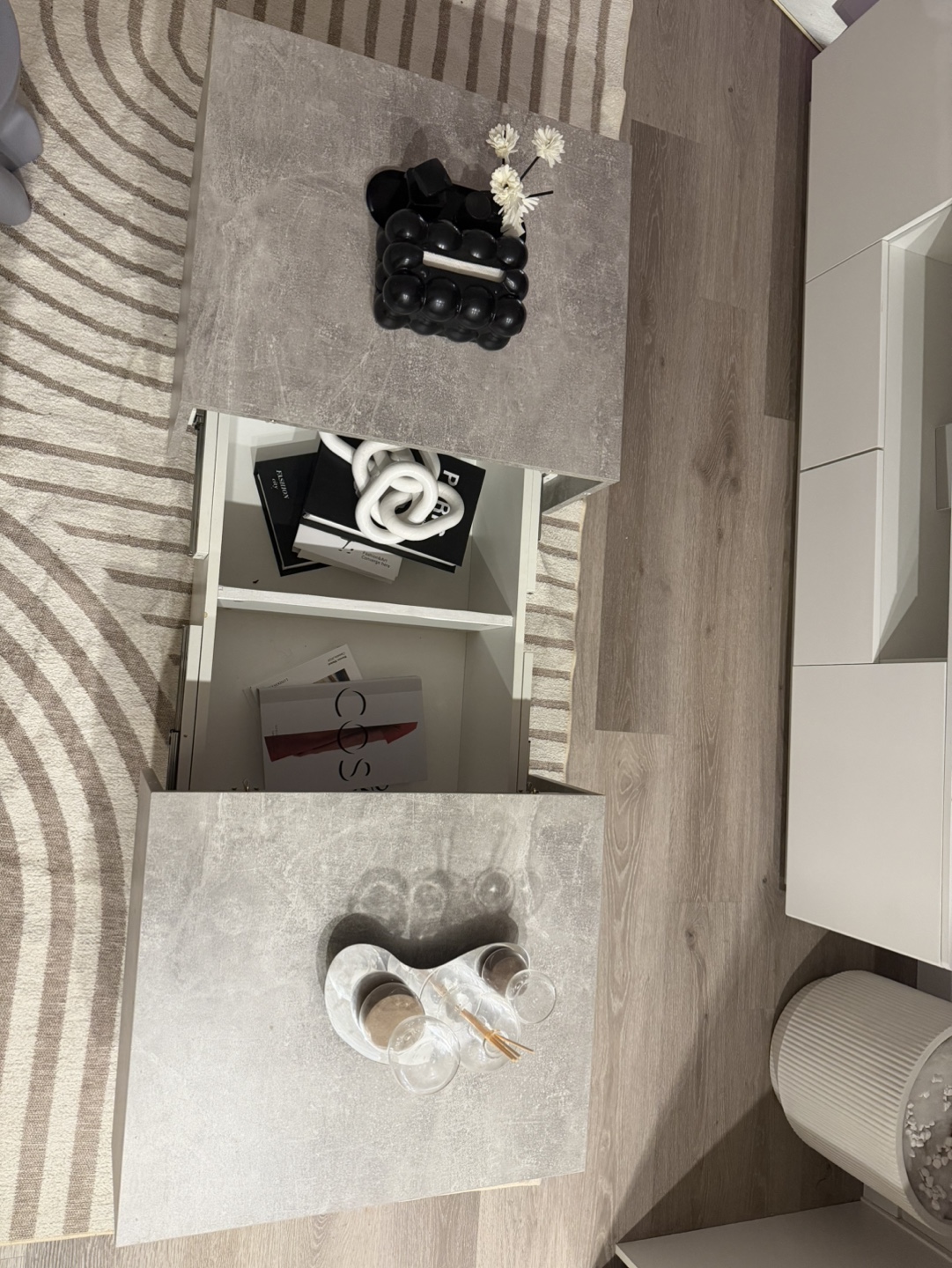 Modern Grey Nesting Coffee Tables with Storage - photo 2