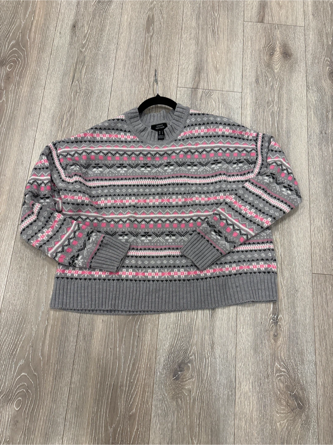 Urban Heritage Grey Pink Fair Isle Sweater - Size L - photo 3