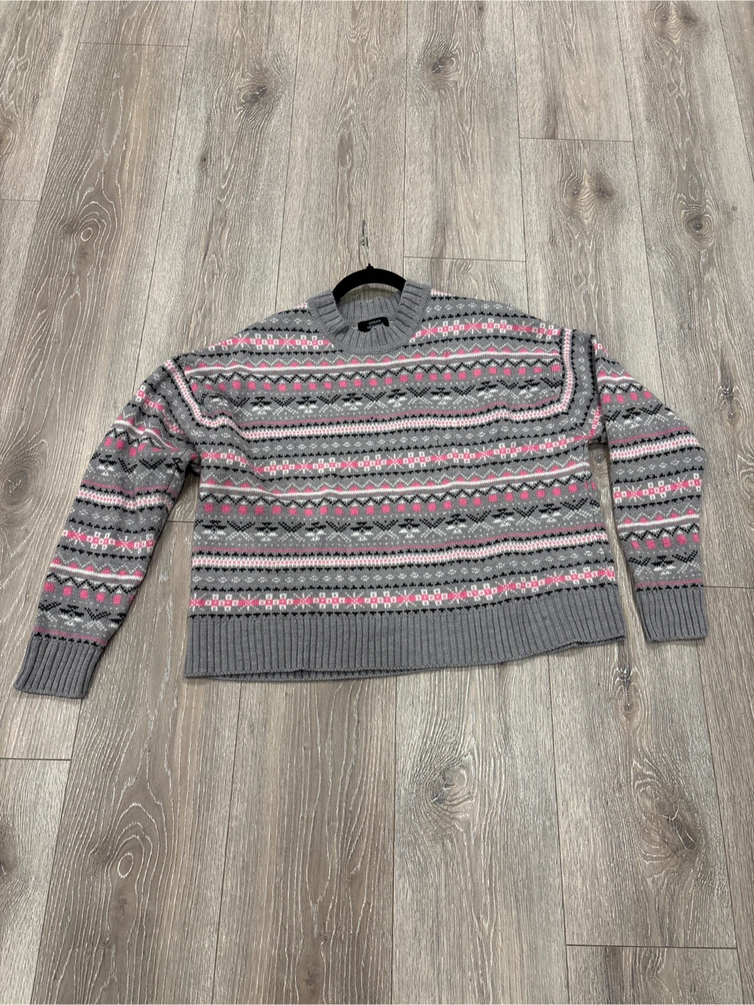 Urban Heritage Grey Pink Fair Isle Sweater - Size L