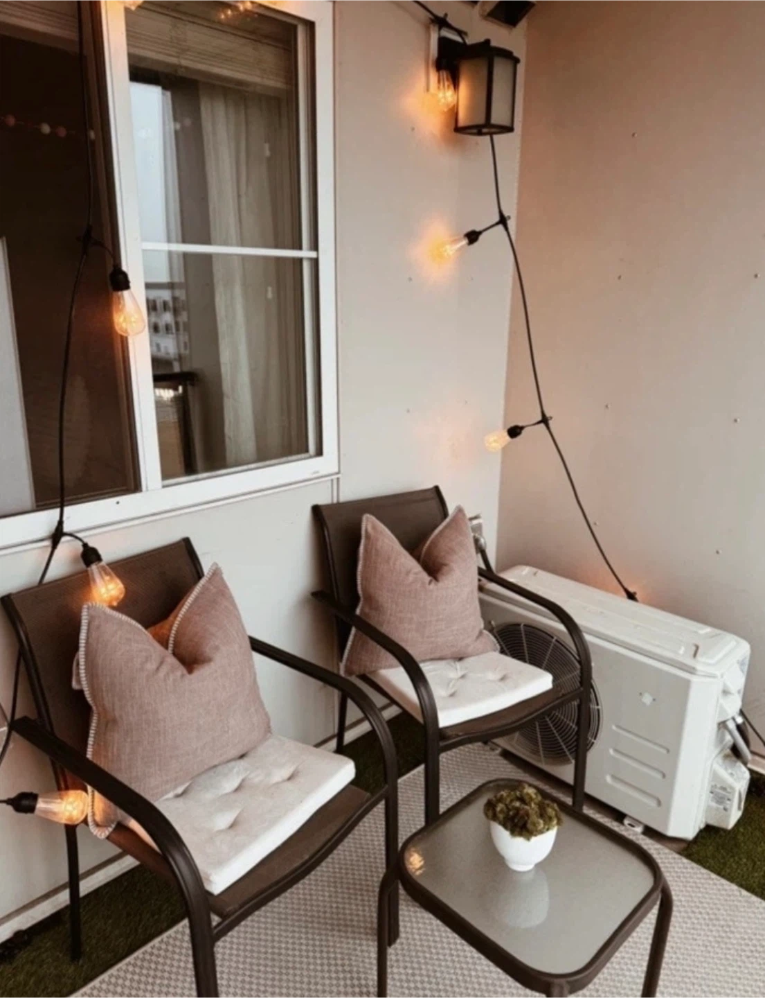 Patio Chairs and table with Pillows