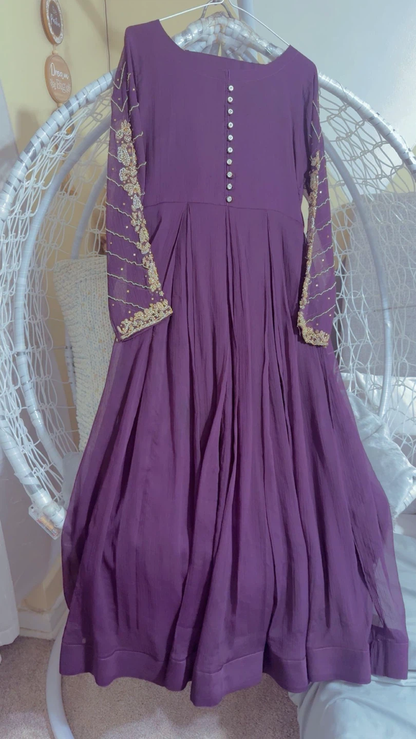 Purple Embellished Maxi Dress