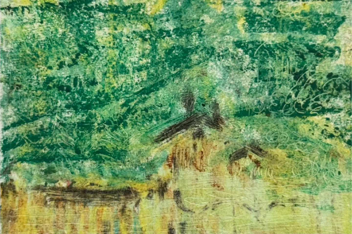 ACEO - Oil Pastel, Landscape, Original - photo 2