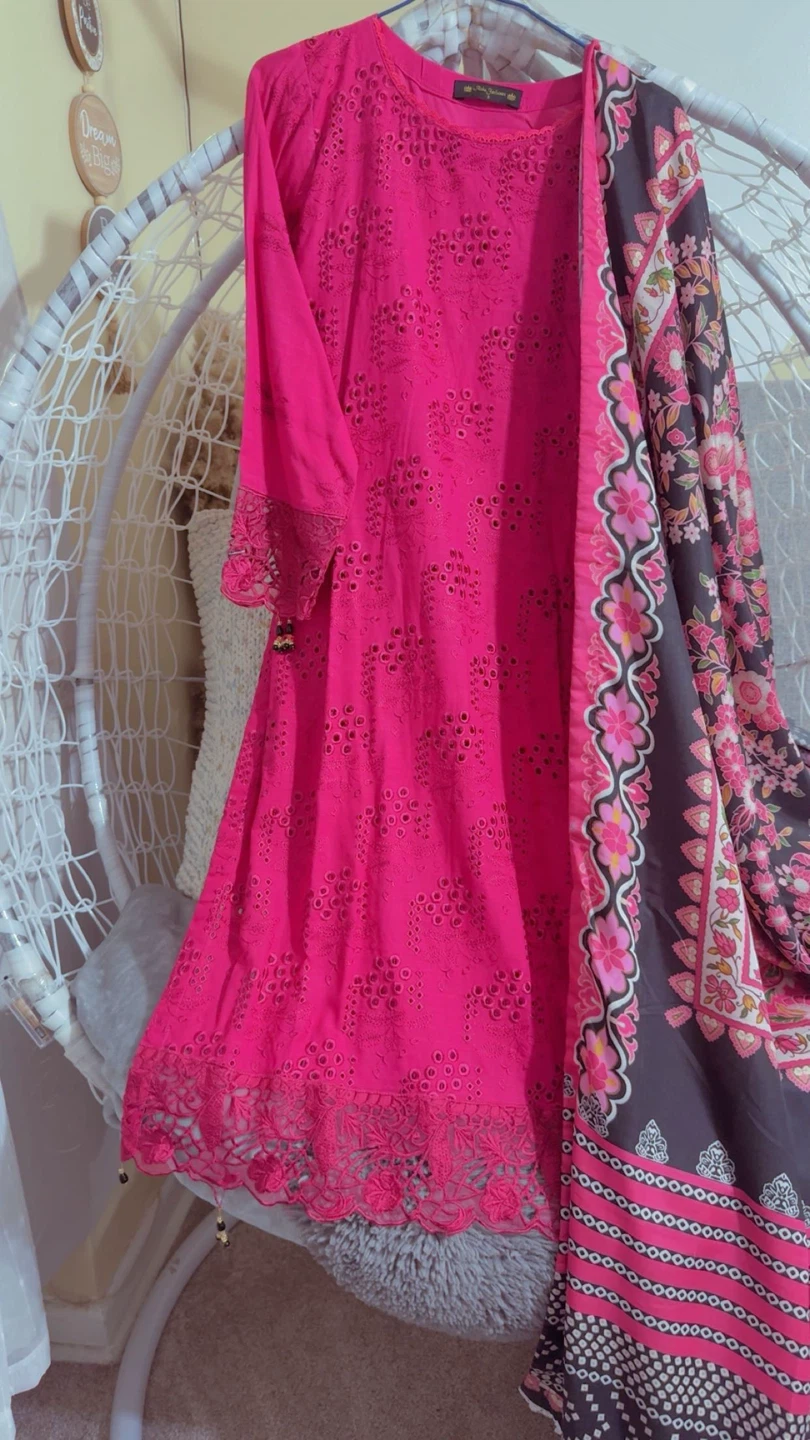 Hot Pink chicken kari suit