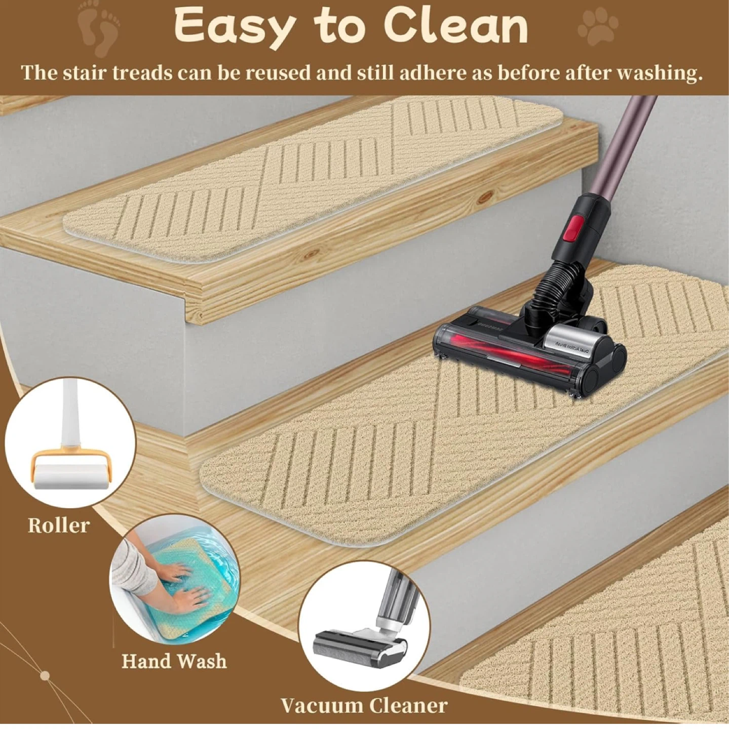 Beige Stair Treads Carpet Set - 15 Pack - photo 4