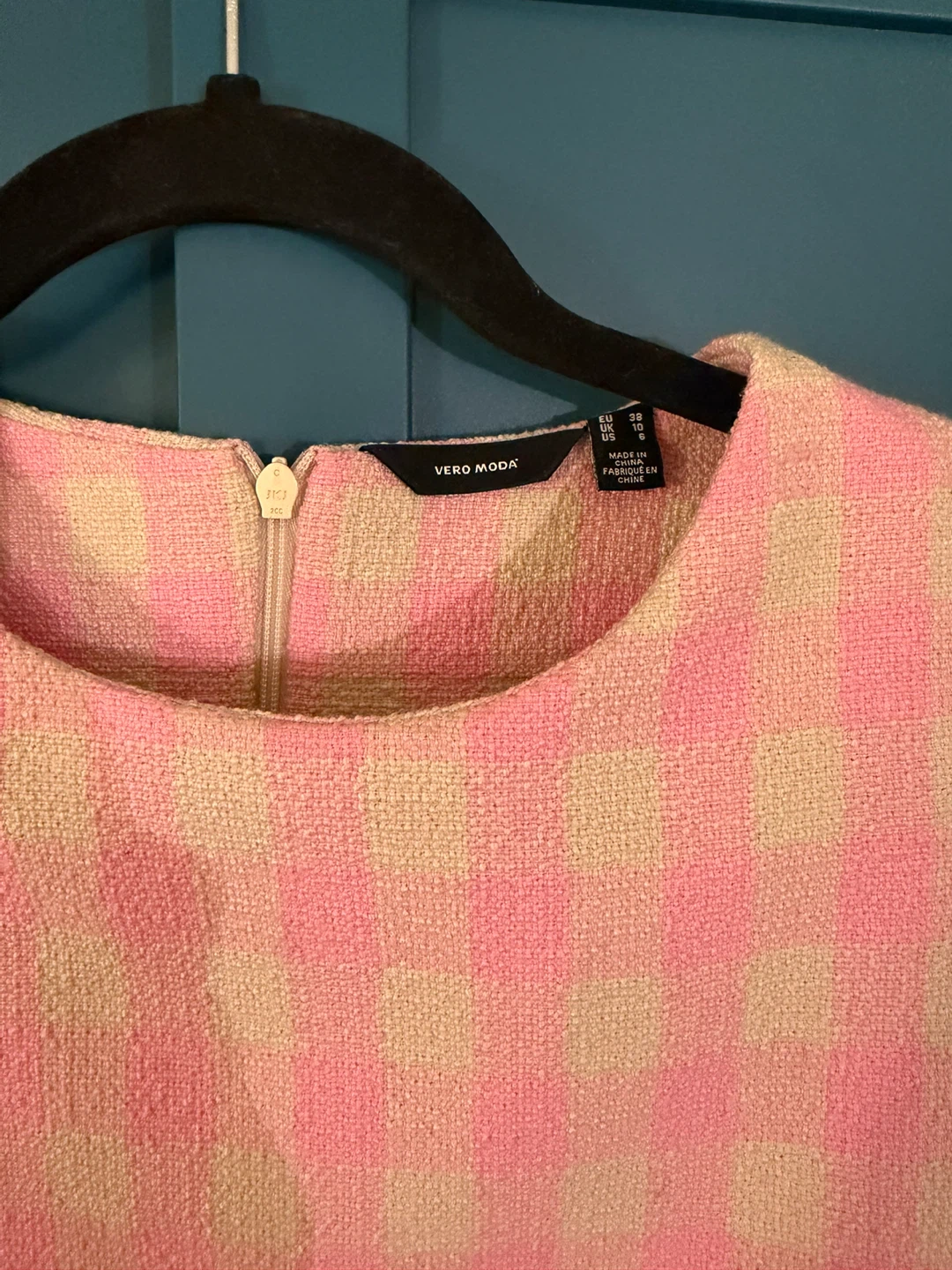 Vero Moda Pink and Cream Gingham Dress Size 6 - photo 2