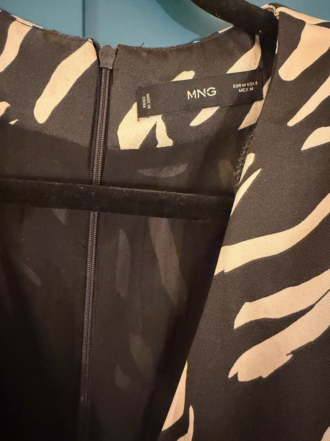 MNG Women's Black & White Zebra Print Wrap Dress - Size S - photo 3
