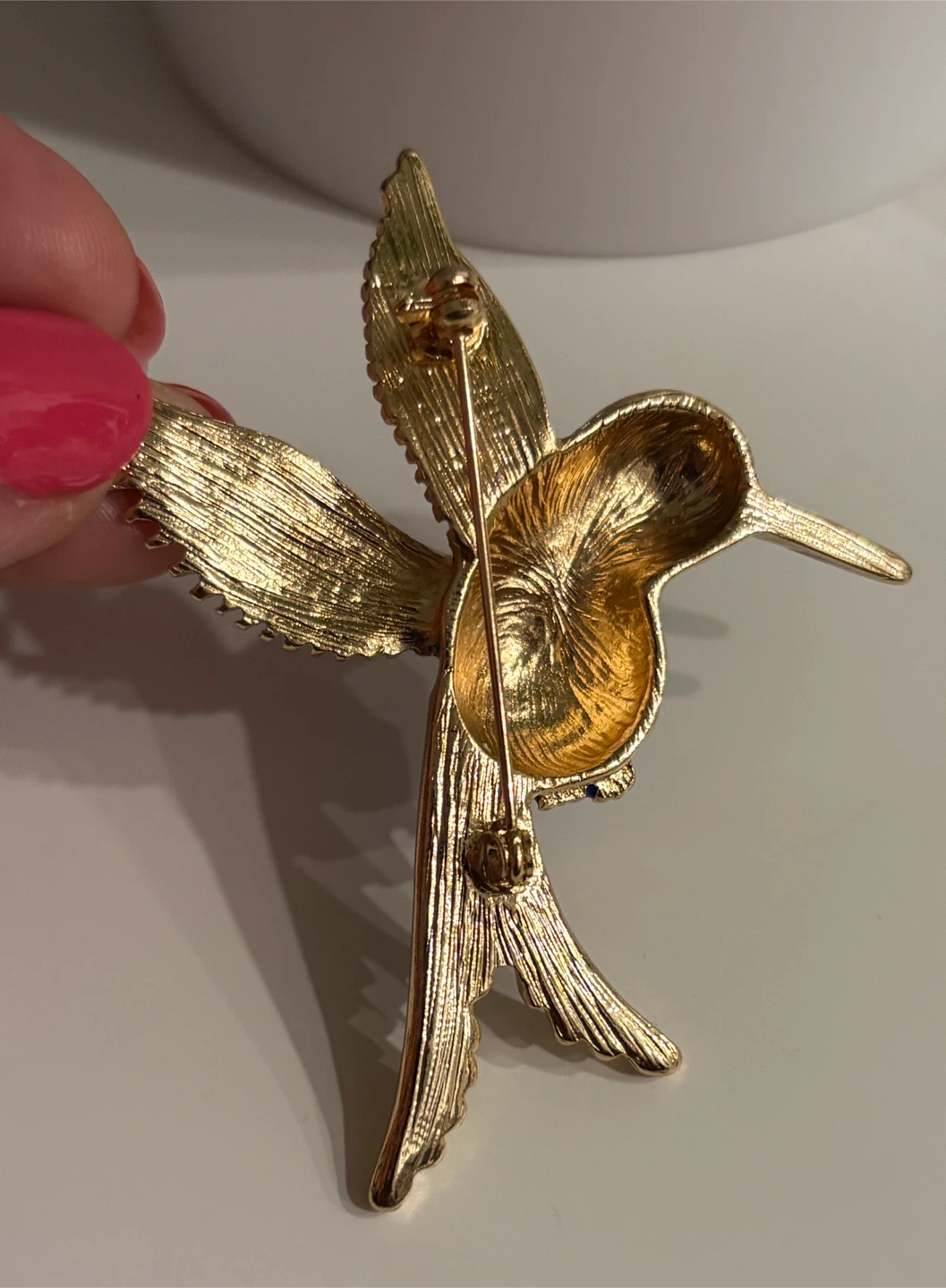 Enamel Hummingbird Brooch - Blue and Green - photo 2