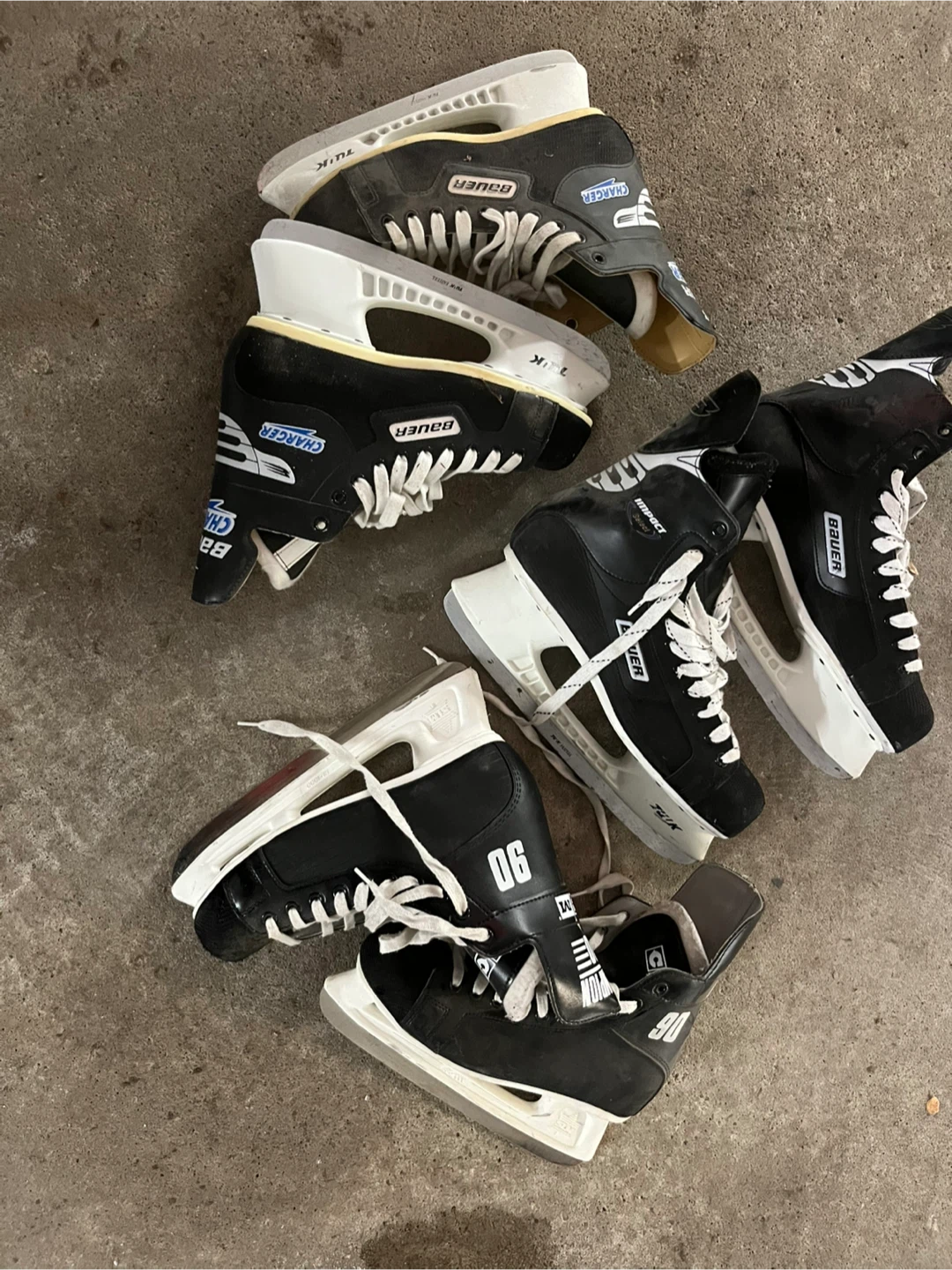 Bauer Hockey Skates - three  Pairs