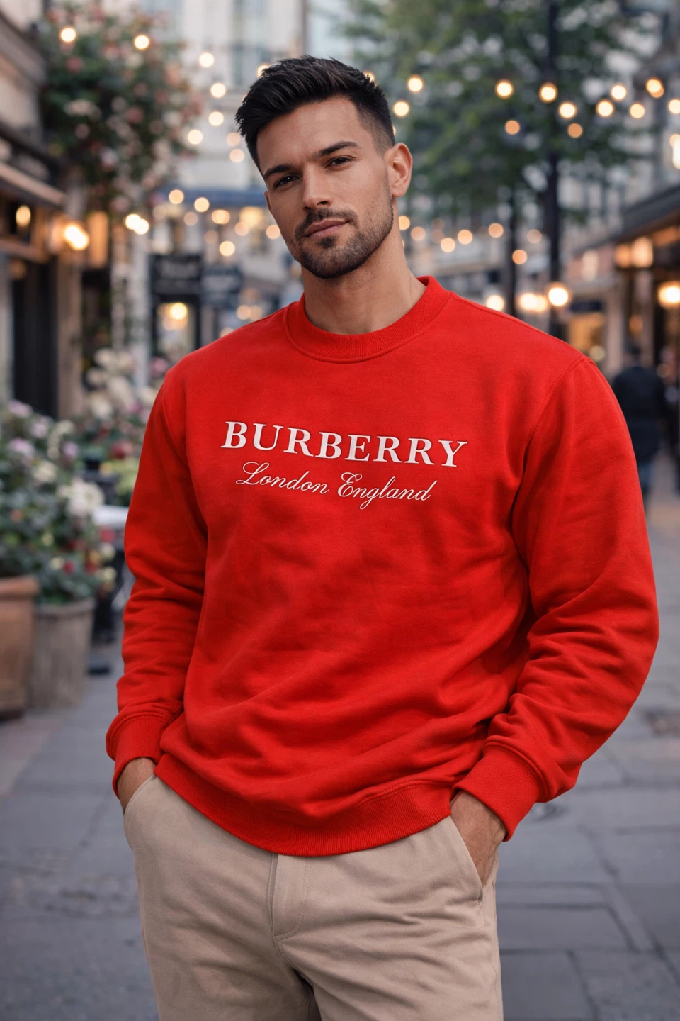 BURBERRY London England Red Crewneck Sweatshirt - photo 4