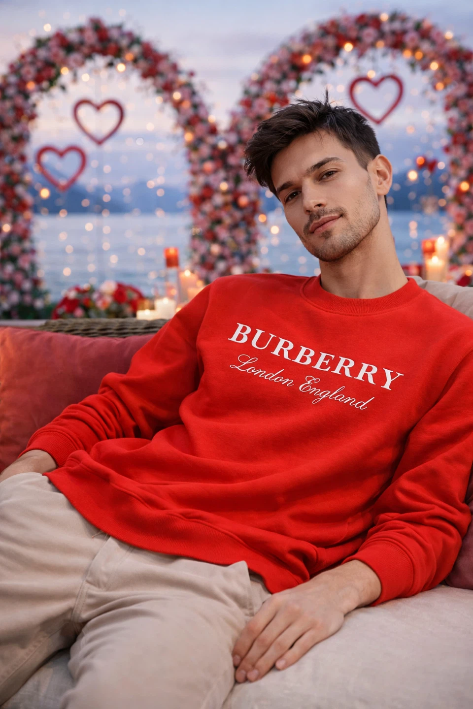 BURBERRY London England Red Crewneck Sweatshirt - photo 2