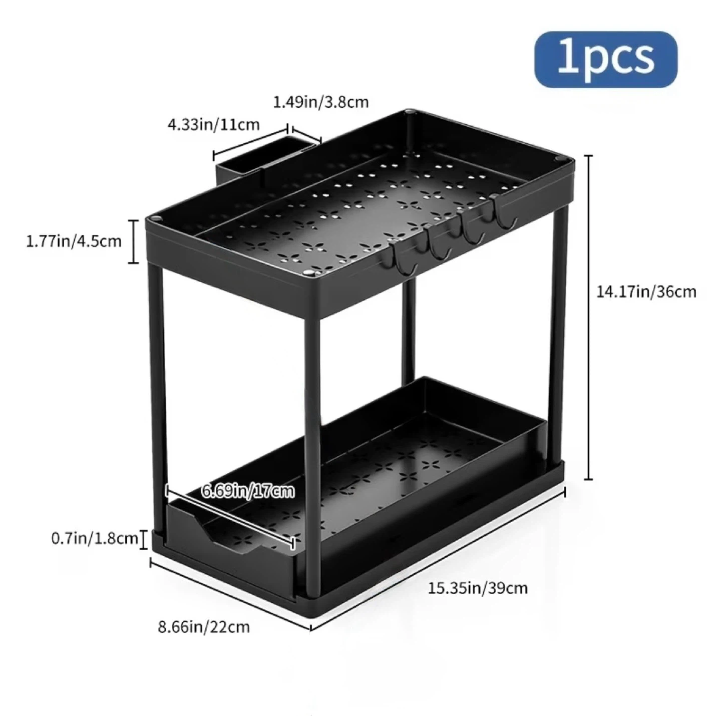 Black 2-Tier Organizer Shelf - photo 3