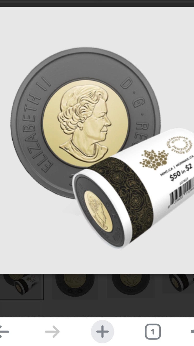 A roll of toonies black