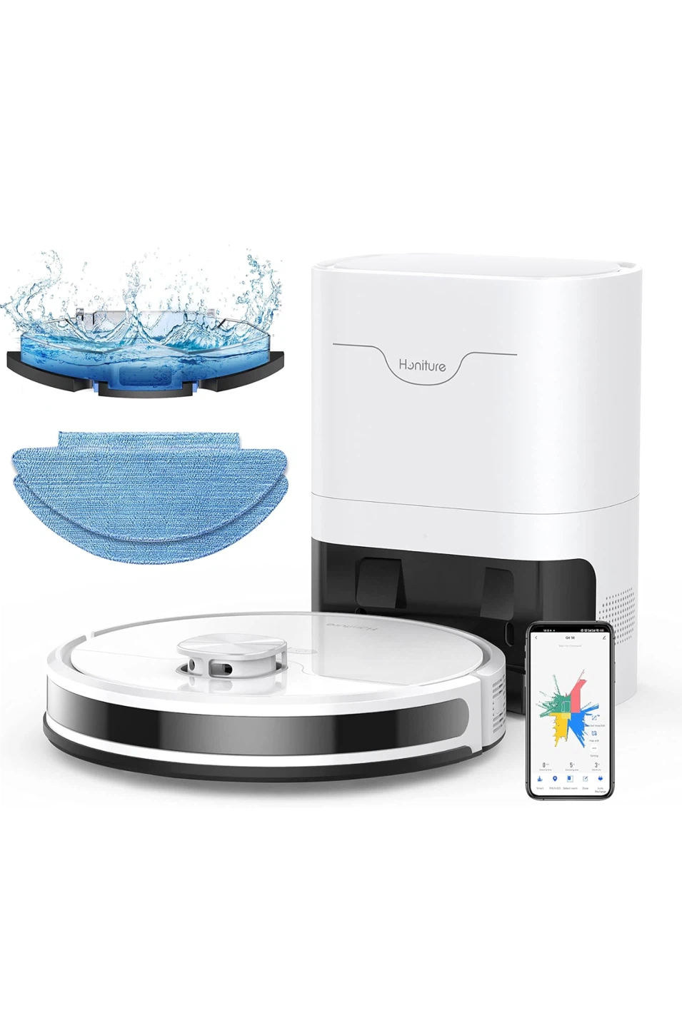 H.koenig 3-in-1 Sweeping & Vacuuming Robot