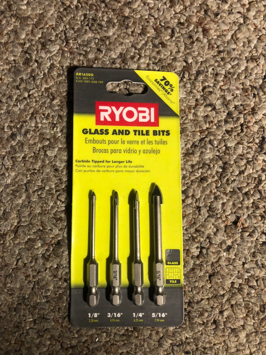 Ryobi Glass and Tile Bits Set