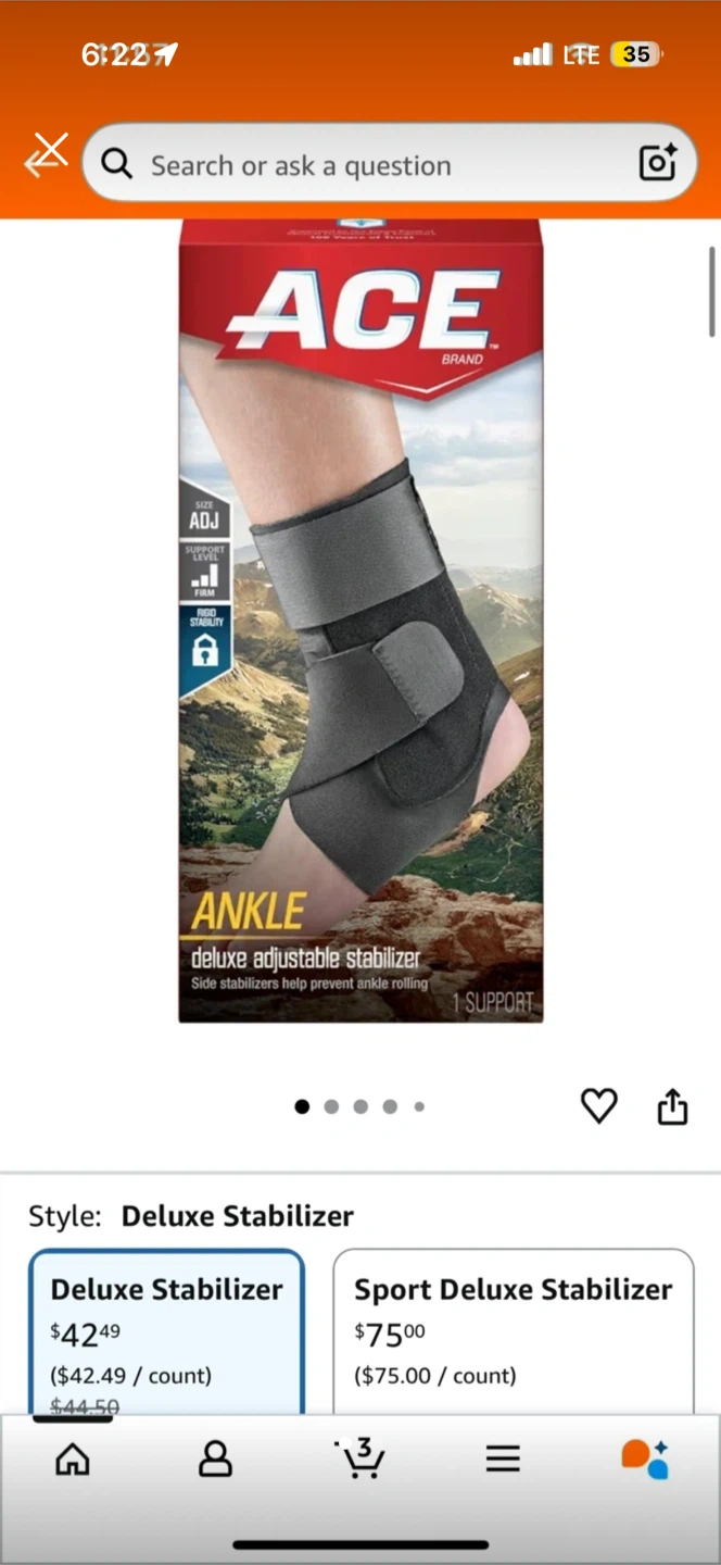 ACE Deluxe Adjustable Ankle Stabilizer Brace - photo 2