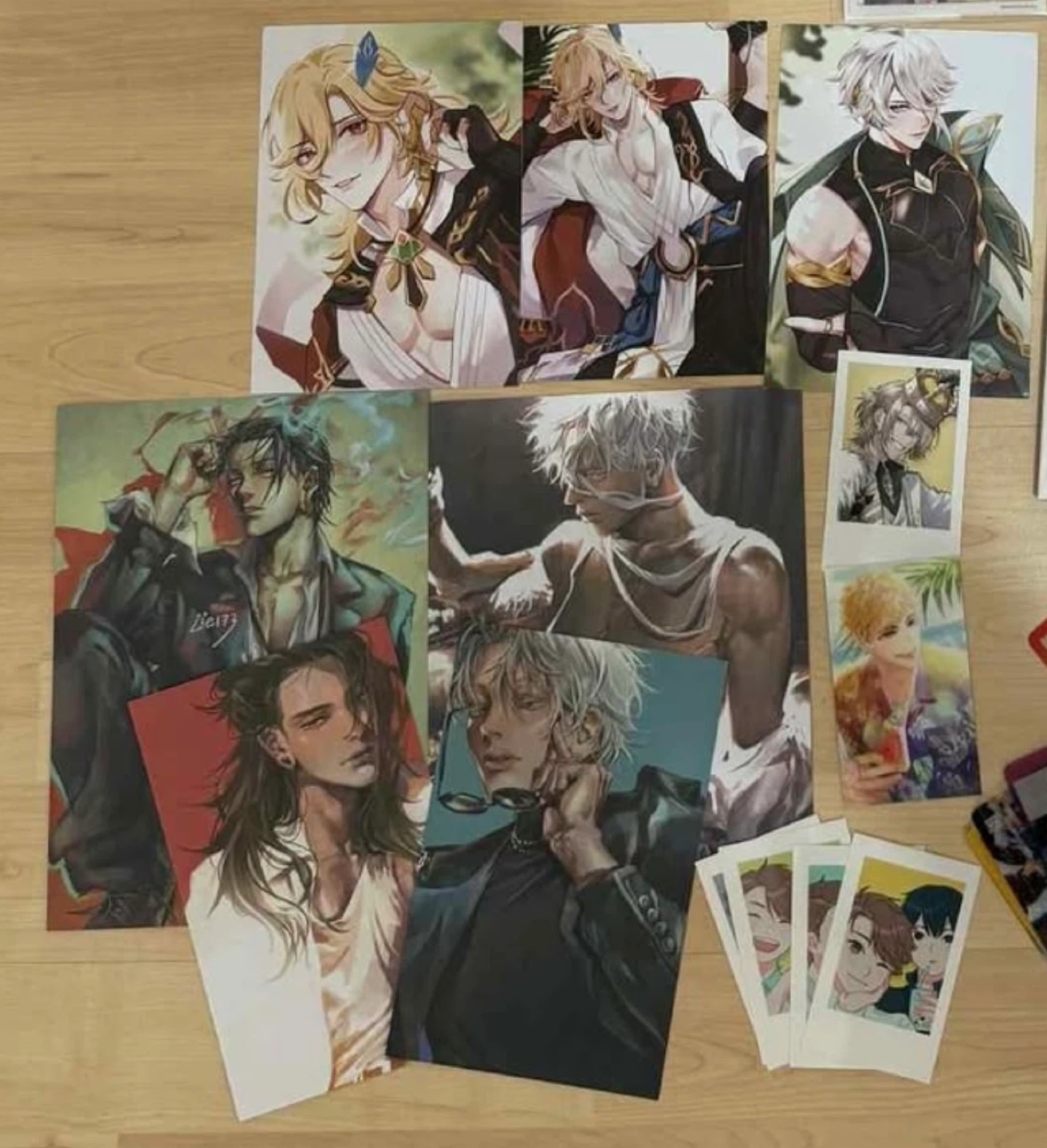 Assorted anime fanart prints