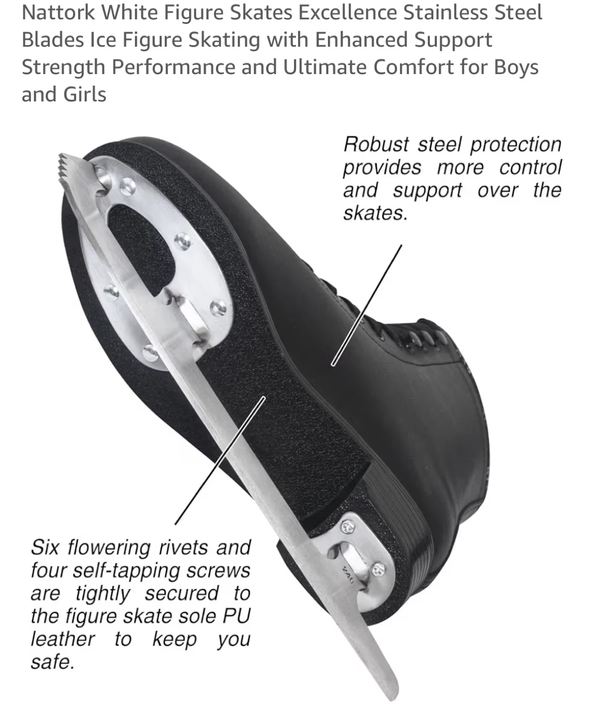 Nattork Figure Skates with Stainless Steel Blades - photo 5