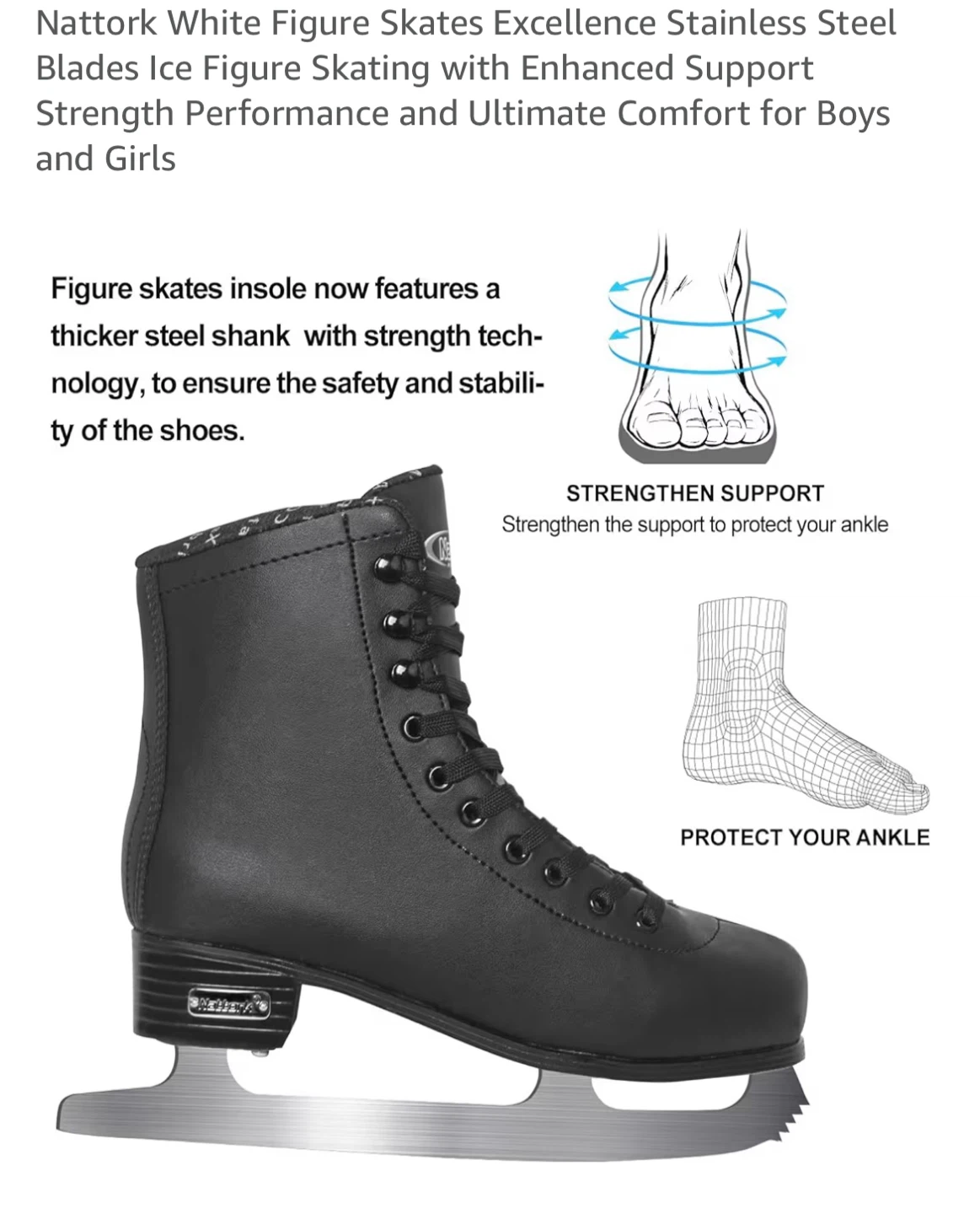 Nattork Figure Skates with Stainless Steel Blades - photo 2