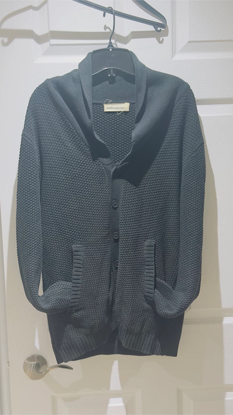 Standard Issue Black Shawl Collar Cardigan