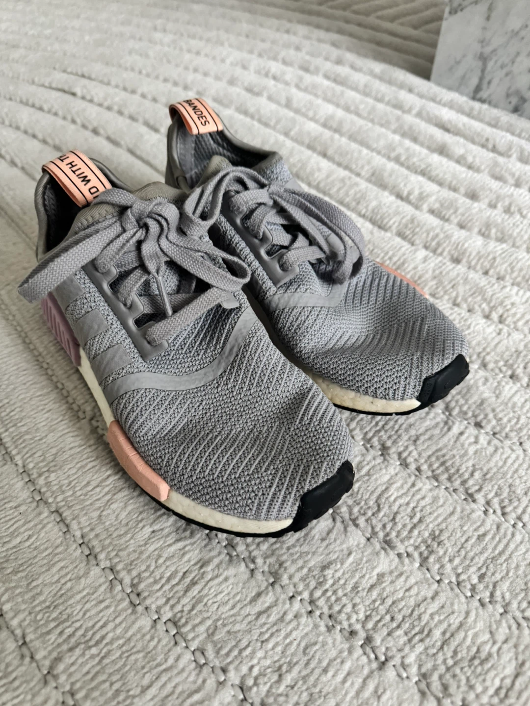 Adidas NMD R1 Grey Pink Women's Shoes - photo 4