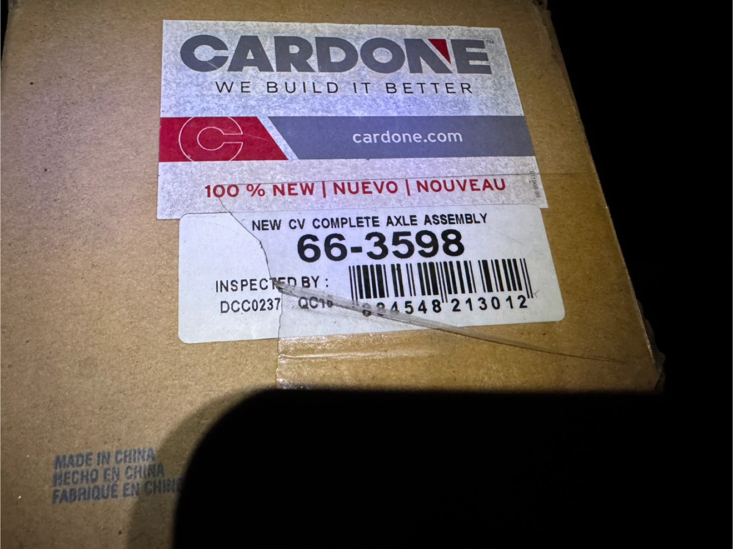 CARDONE New CV Axle Assembly 66-3598 - photo 4