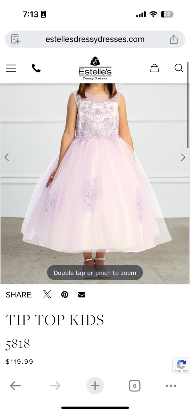 Tip Top Kids Dress Lavender Size 5/6