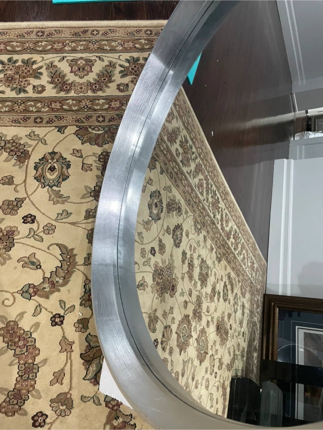 Silver Round Wall Mirror - 28 inch - photo 3