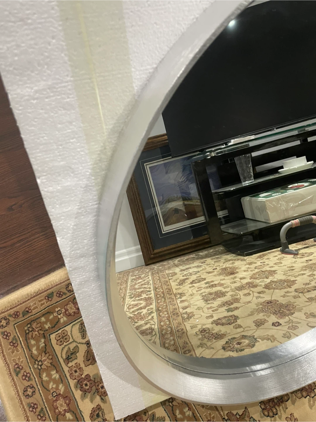 Silver Round Wall Mirror - 28 inch - photo 4