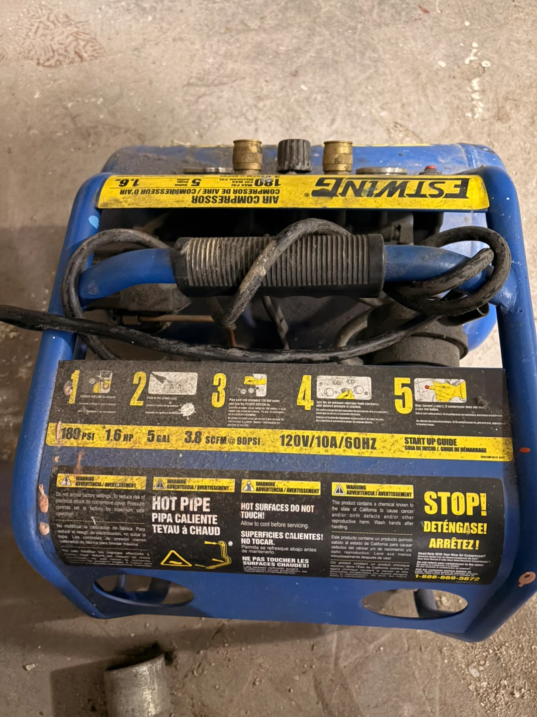 Estwing Air Compressor 1.6 HP 5 Gallon - photo 2