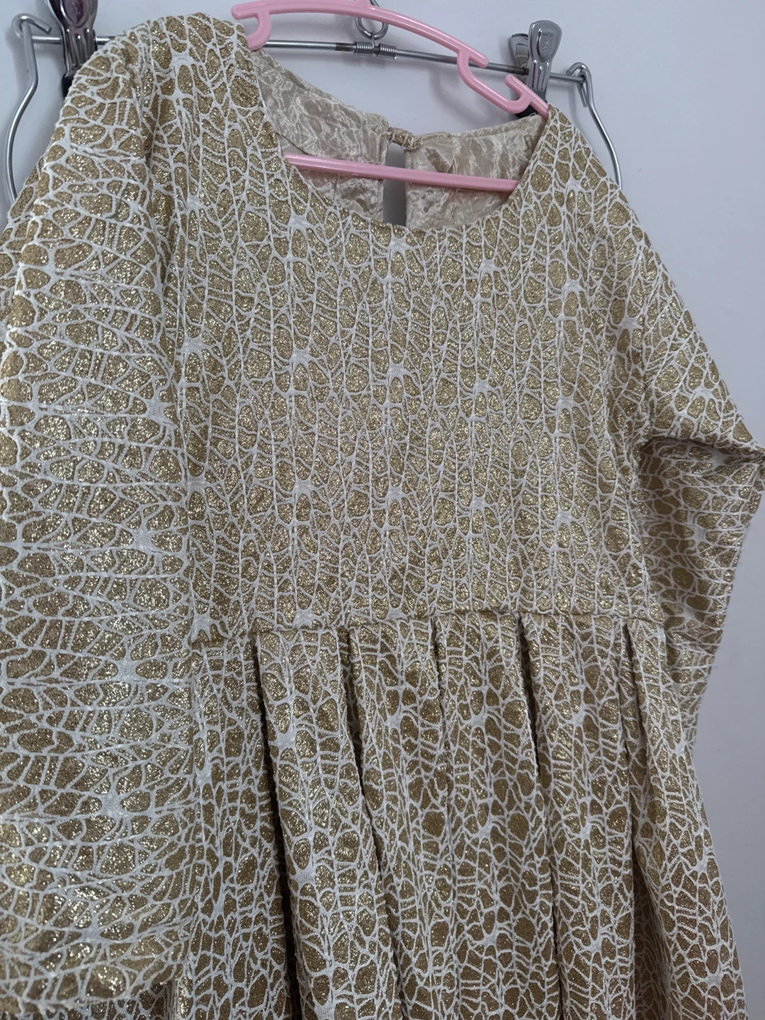 Gold & White Patterned Dress - photo 2