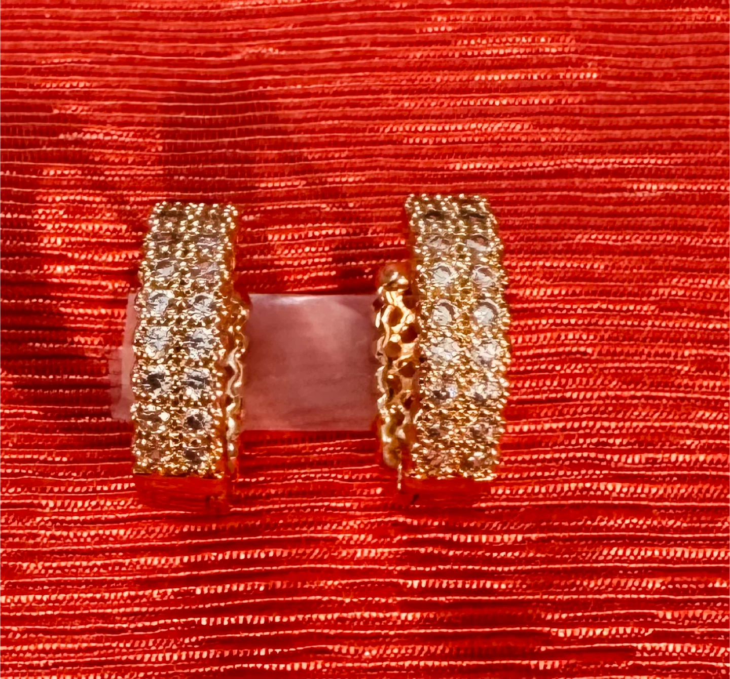 14K Gold Plated Pave Huggie Earrings