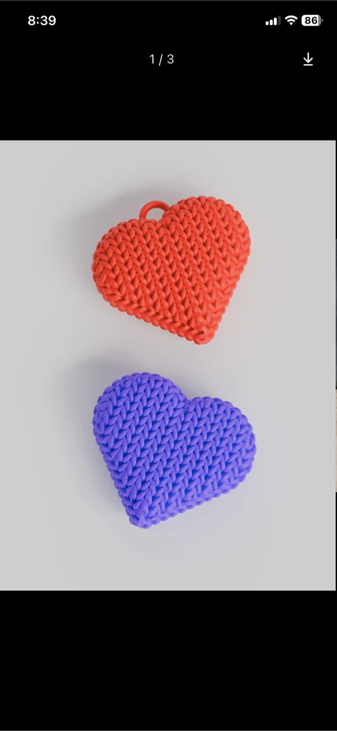 Cute Heart Shaped Knitted Ornaments