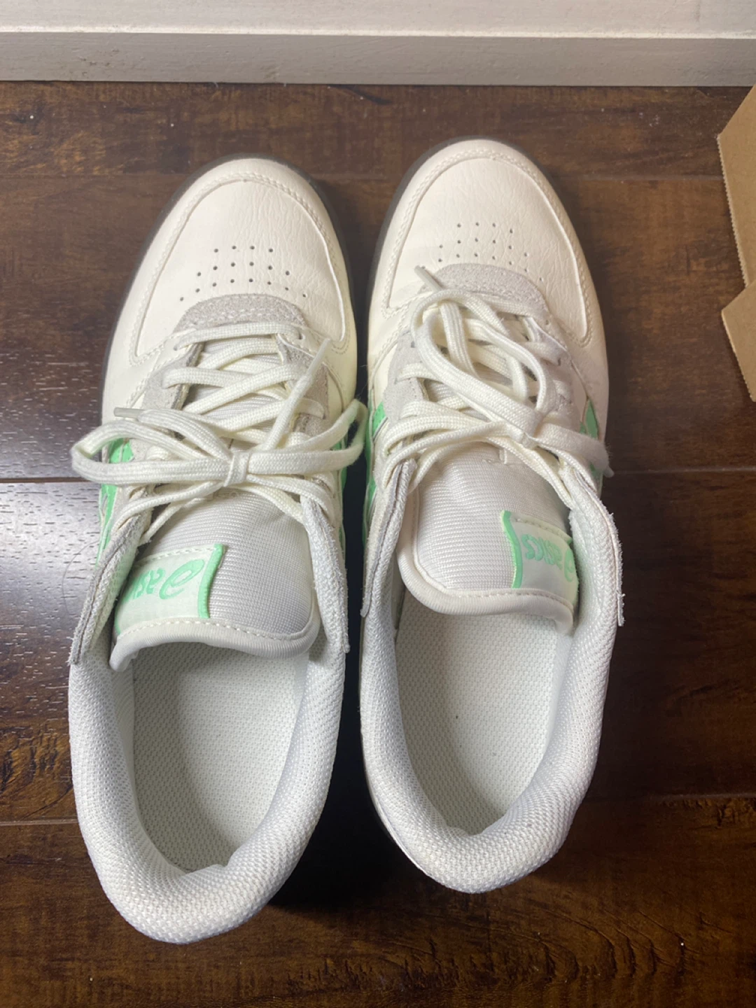 ASICS White and Green Lace-Up Sneakers - photo 4