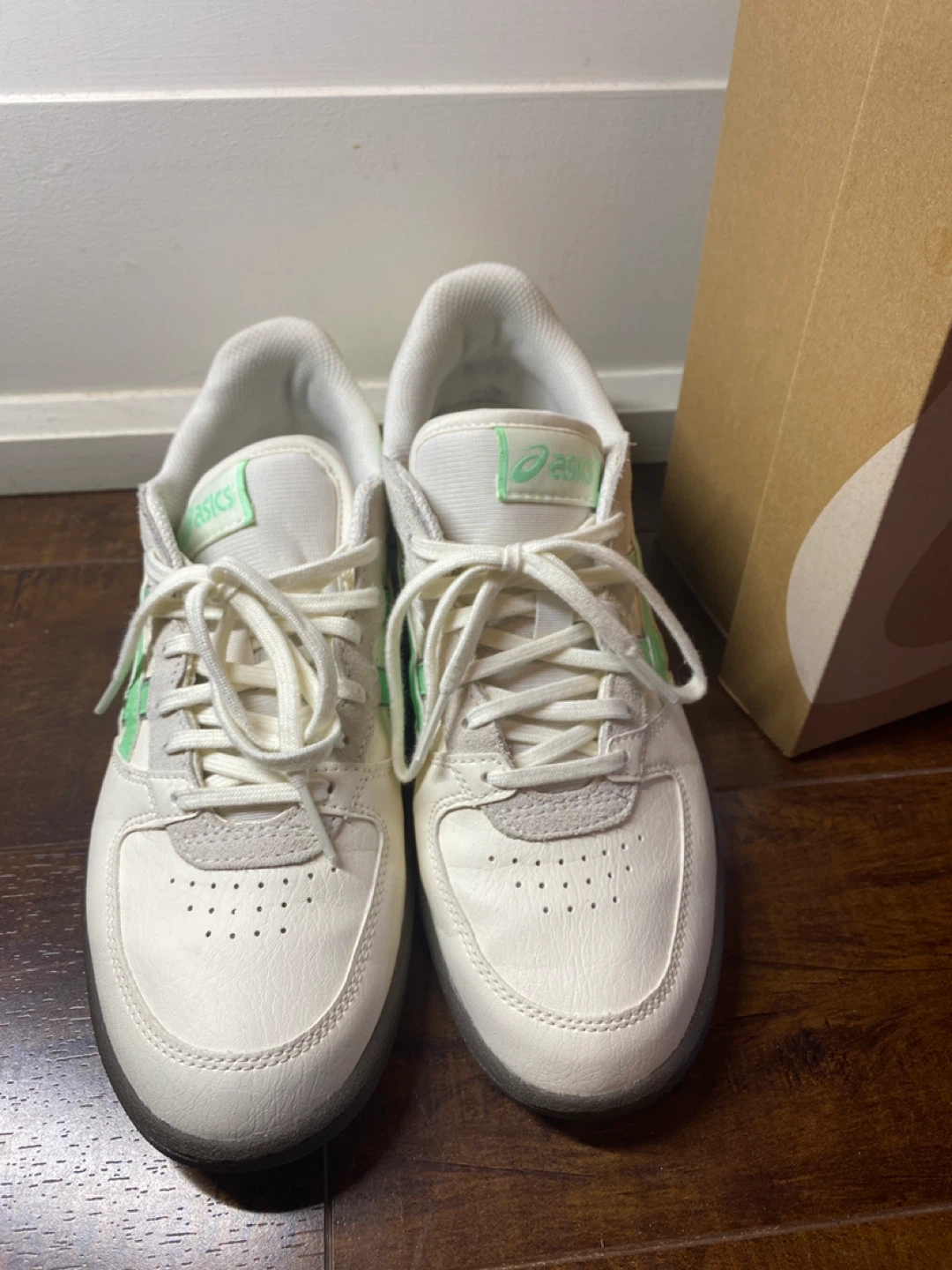 ASICS White and Green Lace-Up Sneakers - photo 2