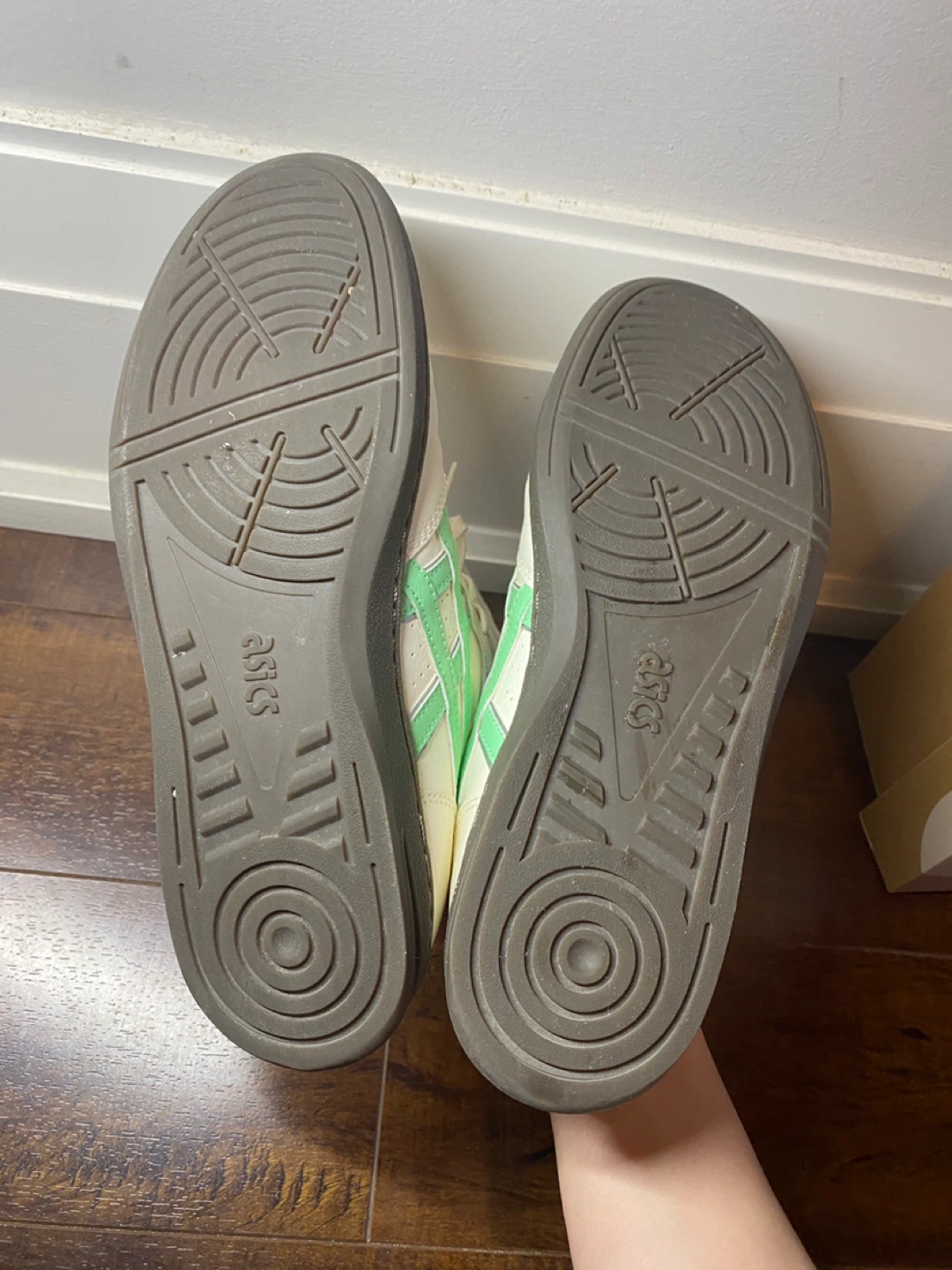 ASICS White and Green Lace-Up Sneakers - photo 5