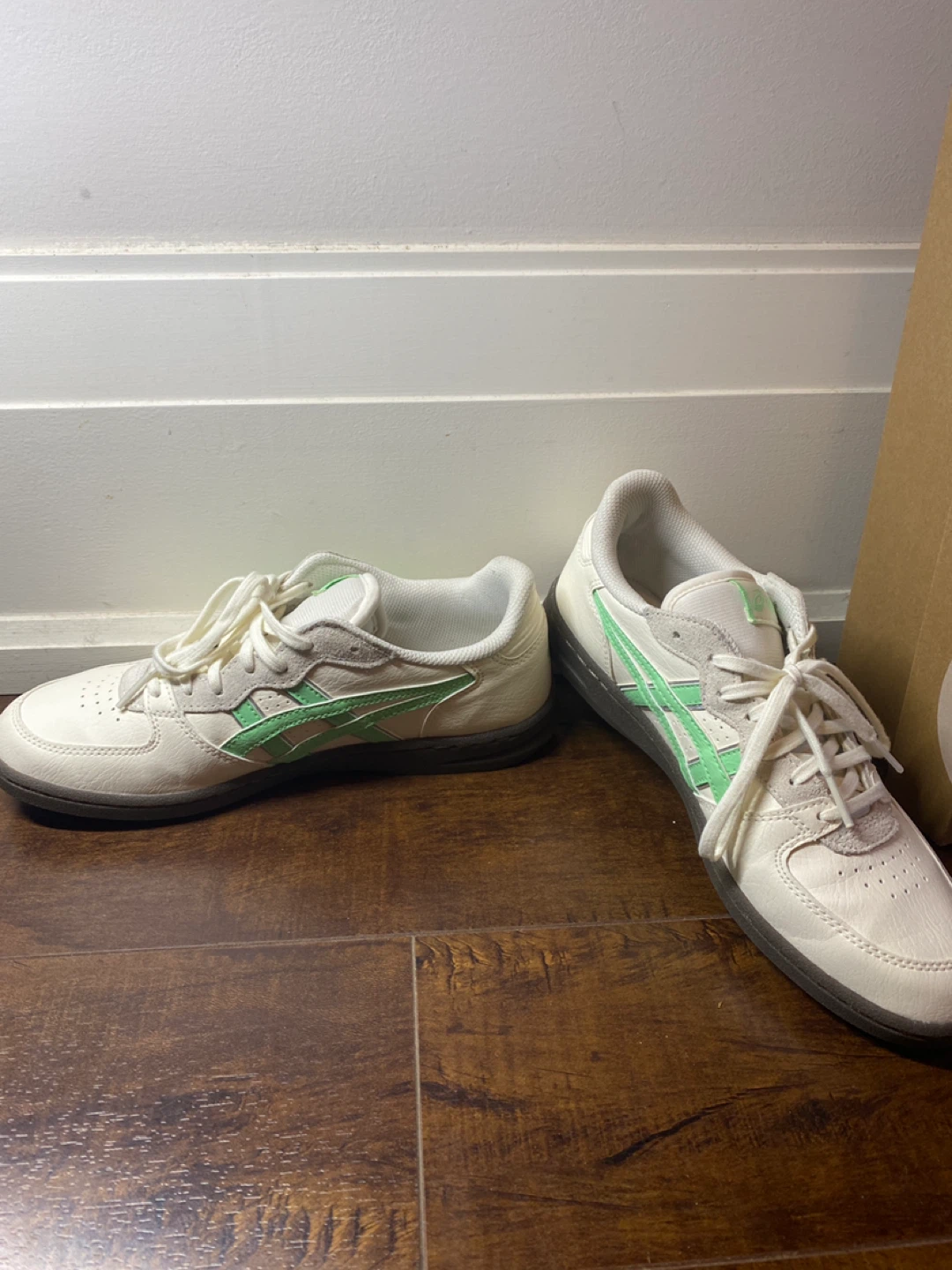 ASICS White and Green Lace-Up Sneakers - photo 3