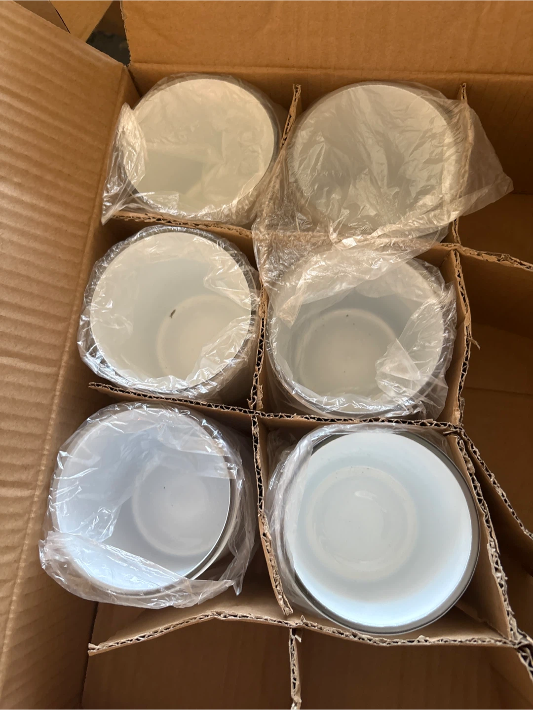 Set of 6 White Pearlescent Candle Holders - photo 2